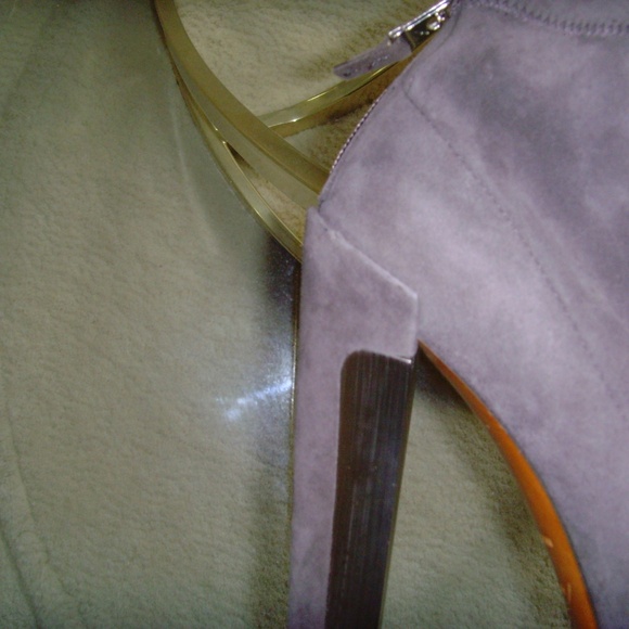 Brian Atwood Grey/Gray Suede High Heel Ankle Boots (8) - Picture 11 of 16
